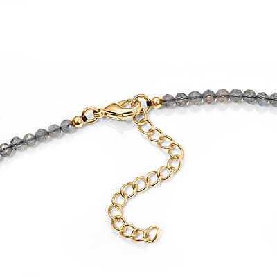 EverTrue AAA Malagasy Labradorite 39.60 ctw Bloomline Necklace (18 Inches) in 18K Yellow Gold Plated