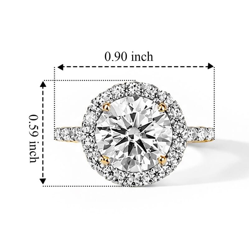 D'Joy Moissanite 4.50 ctw Ring in 18K Vermeil Yellow Gold Over Sterling Silver (Size 8.0)