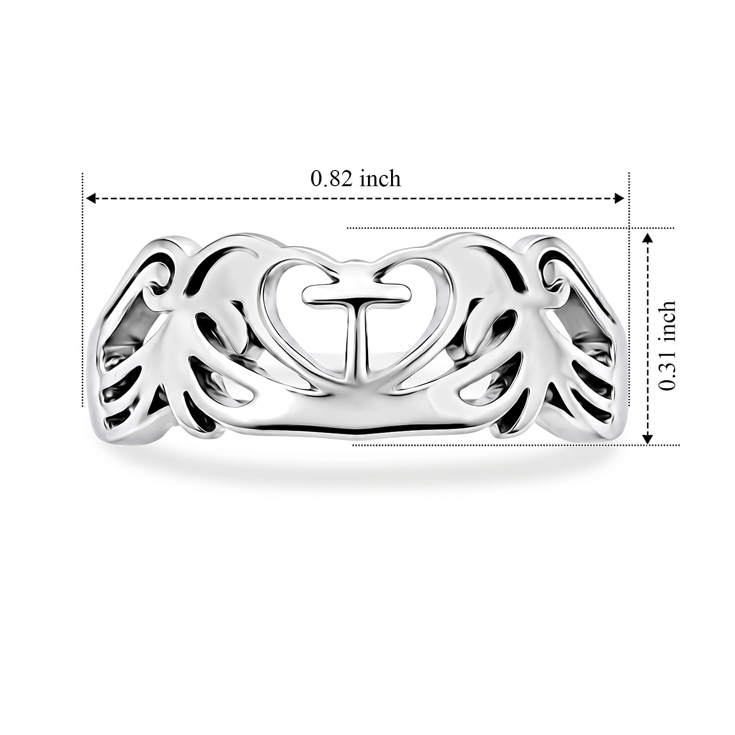 Claddagh Ring in Sterling Silver (Size 6.0) 3.15 Grams
