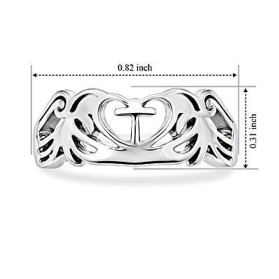 Claddagh Ring in Sterling Silver (Size 6.0) 3.15 Grams