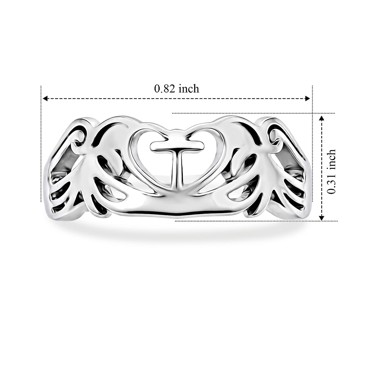 Claddagh Ring in Sterling Silver (Size 7.0) 3.15 Grams image number 5