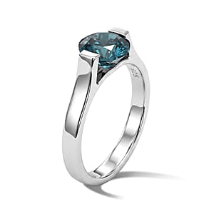 Teal Quartz 1.30 ctw Solitaire Ring in Sterling Silver (Size 7.0)