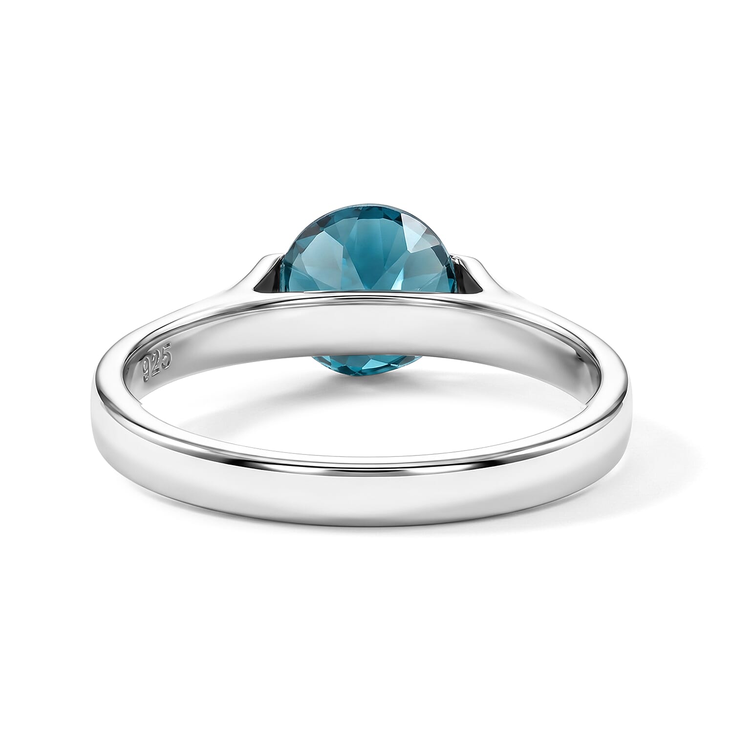 Teal Quartz 1.30 ctw Solitaire Ring in Sterling Silver (Size 7.0)