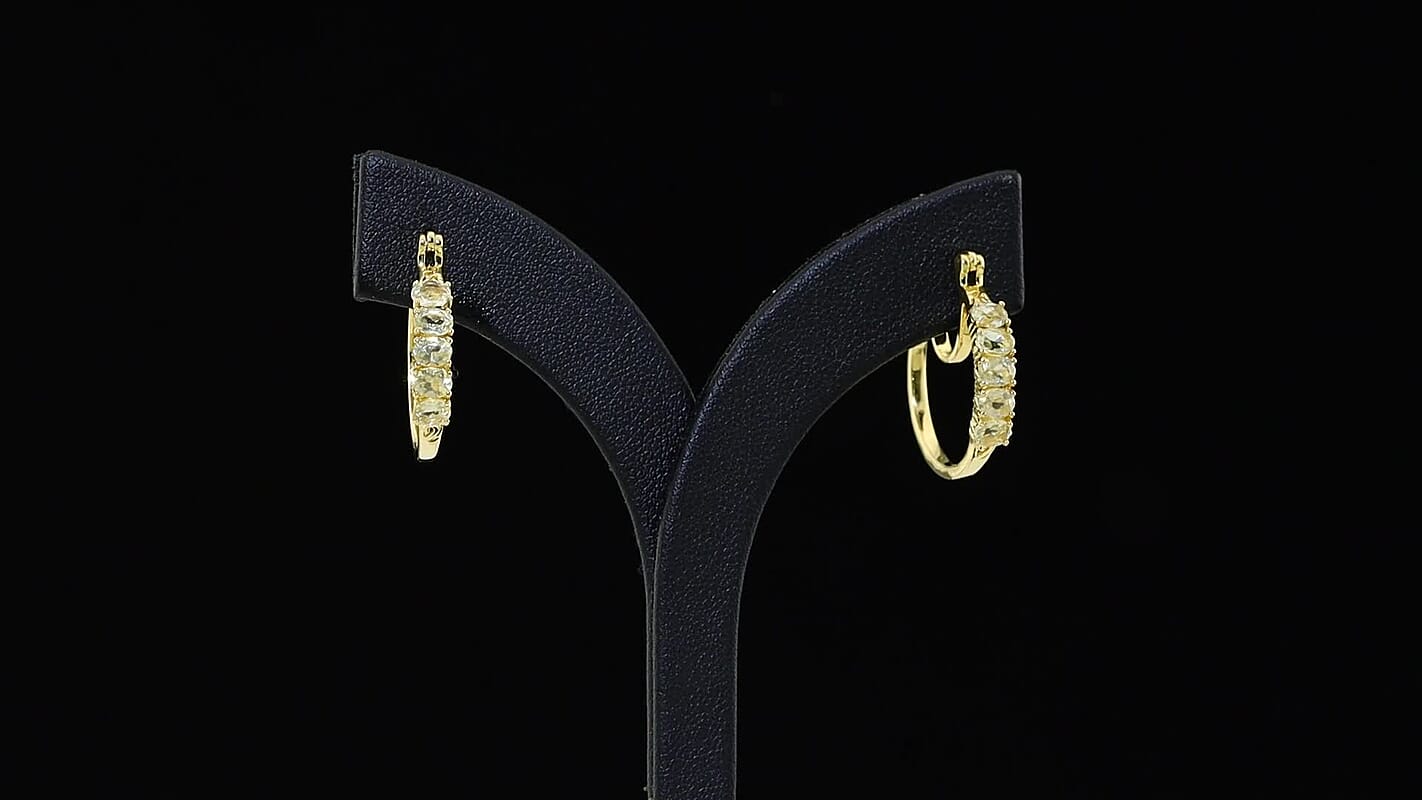 EverTrue Yellow Apatite Earrings in 18K YG Plated 1.80 ctw