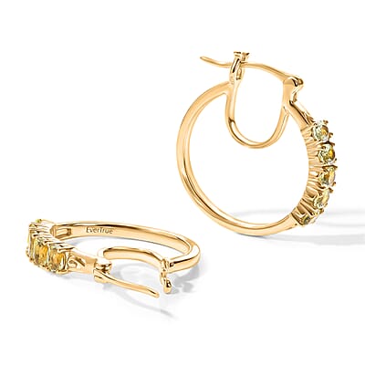 EverTrue Yellow Apatite 1.80 ctw Earrings in 18K YG Plated