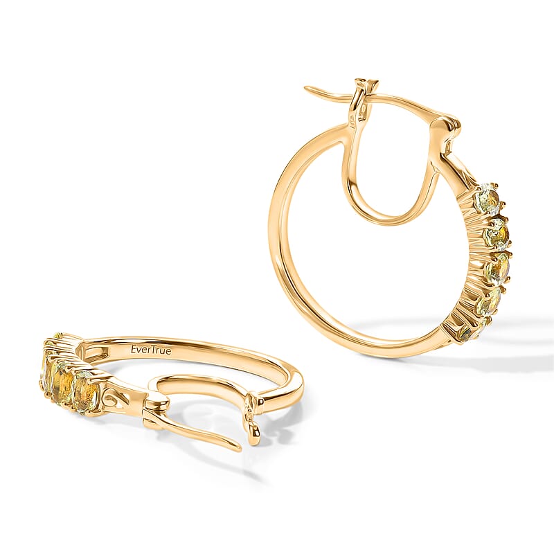 EverTrue Yellow Apatite 1.80 ctw Earrings in 18K YG Plated