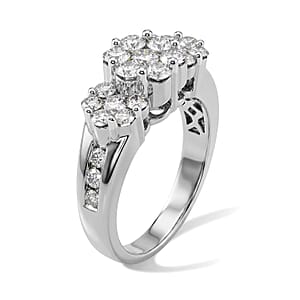 White Diamond H SI1 1.50 ctw Ring in 10K White Gold (Size 7.0) (Ships in 10-12 Days) 5.10 Grams