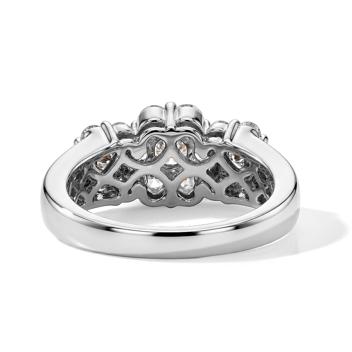 White Diamond H SI1 1.50 ctw Ring in 10K White Gold (Size 7.0) (Ships in 10-12 Days) 5.10 Grams image number 4
