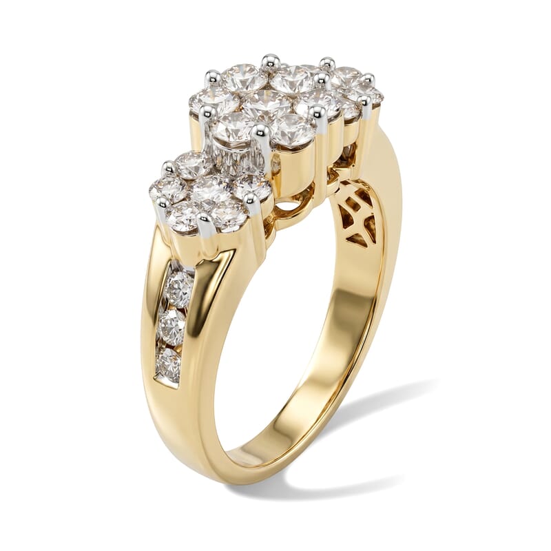 White Diamond H SI1 1.50 ctw Ring in 10K Yellow Gold (Size  7.0)  5.10 Grams