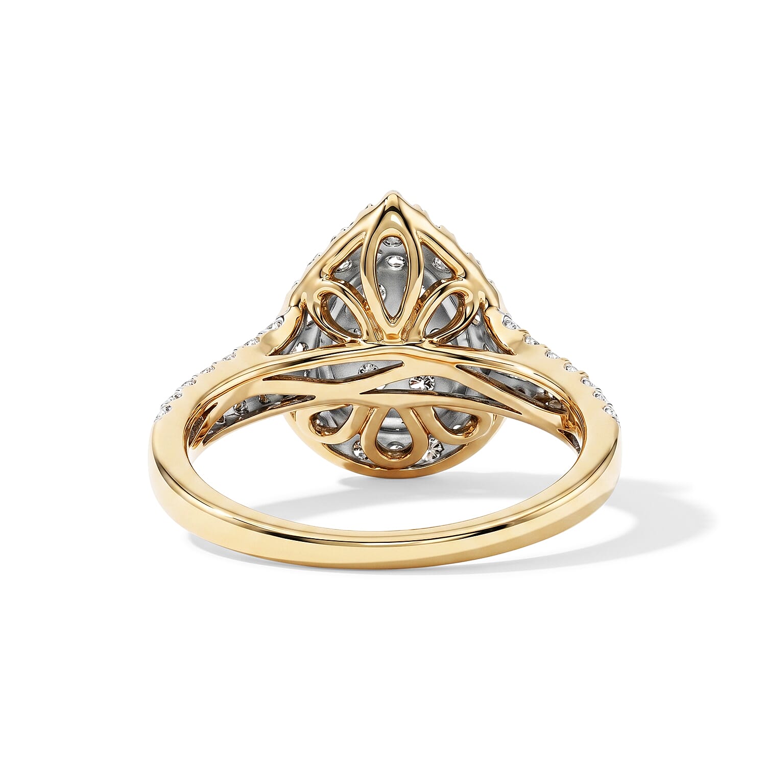 White Diamond F-G SI2 1.00 ctw Cluster Ring in 10K Yellow Gold (Size 7.0)
