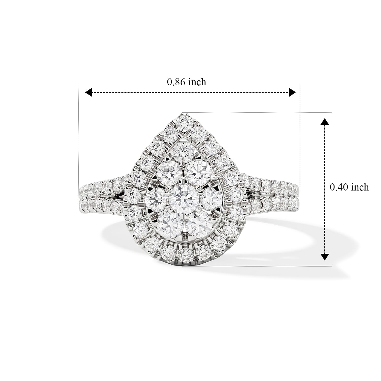 White Diamond F-G SI2 1.00 ctw Cluster Ring in 10K Yellow Gold (Size 7.0)