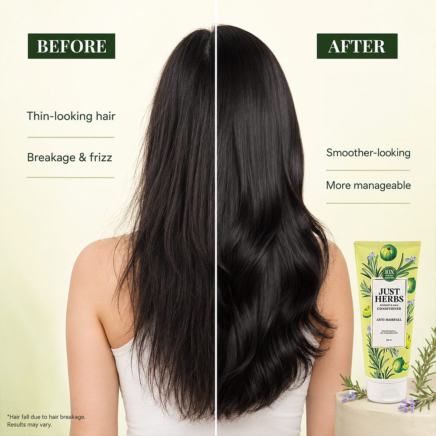 Just Herbs Anti Hairfall Conditioner | Rosemary, Amla & 14 Herbs