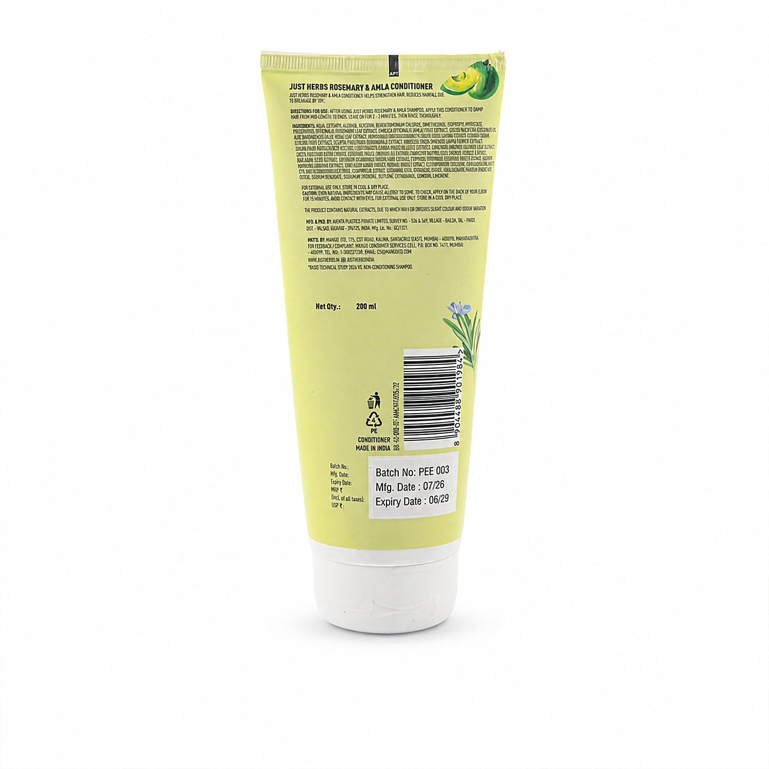 Just Herbs Anti Hairfall Conditioner | Rosemary, Amla & 14 Herbs