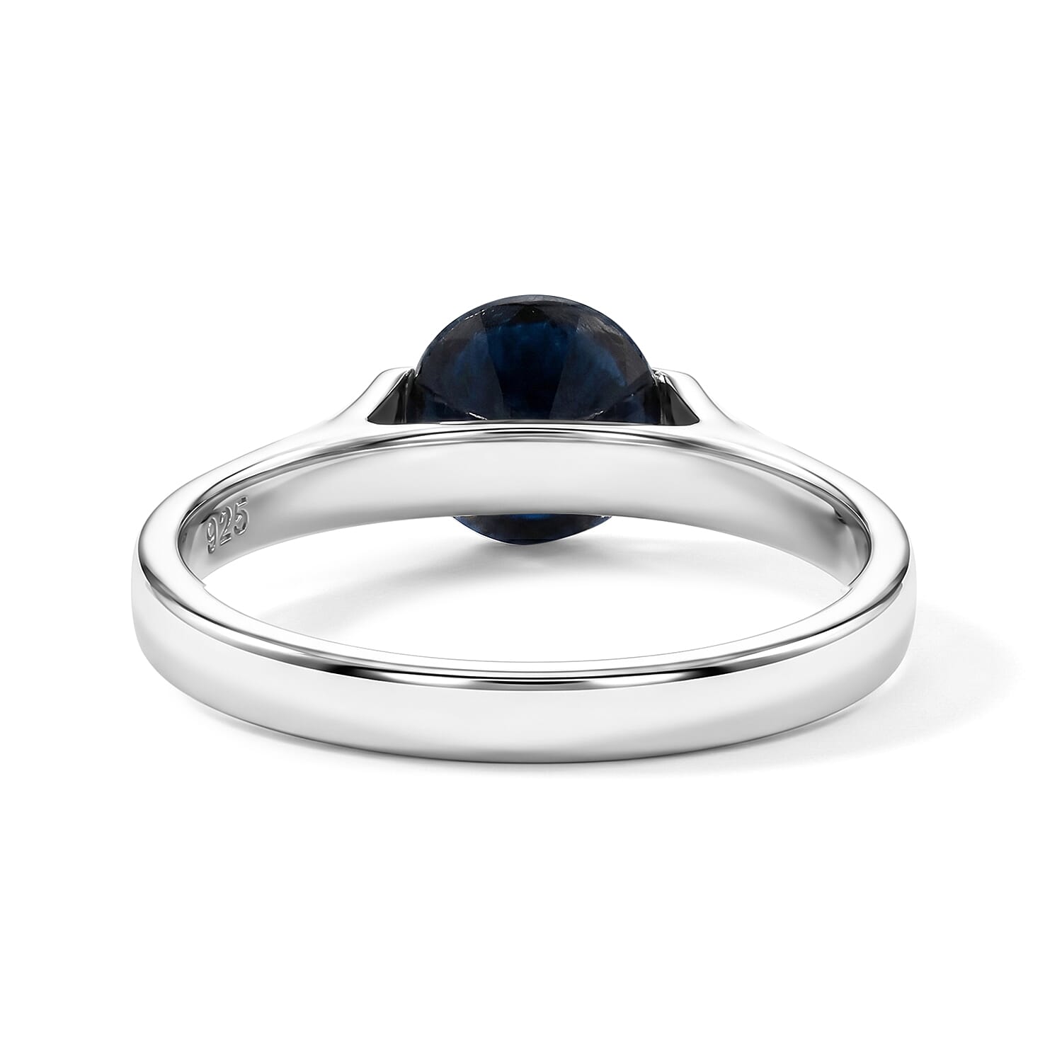 Blue Sapphire 1.75 ctw Solitaire Ring in Sterling Silver (Size 7.0)