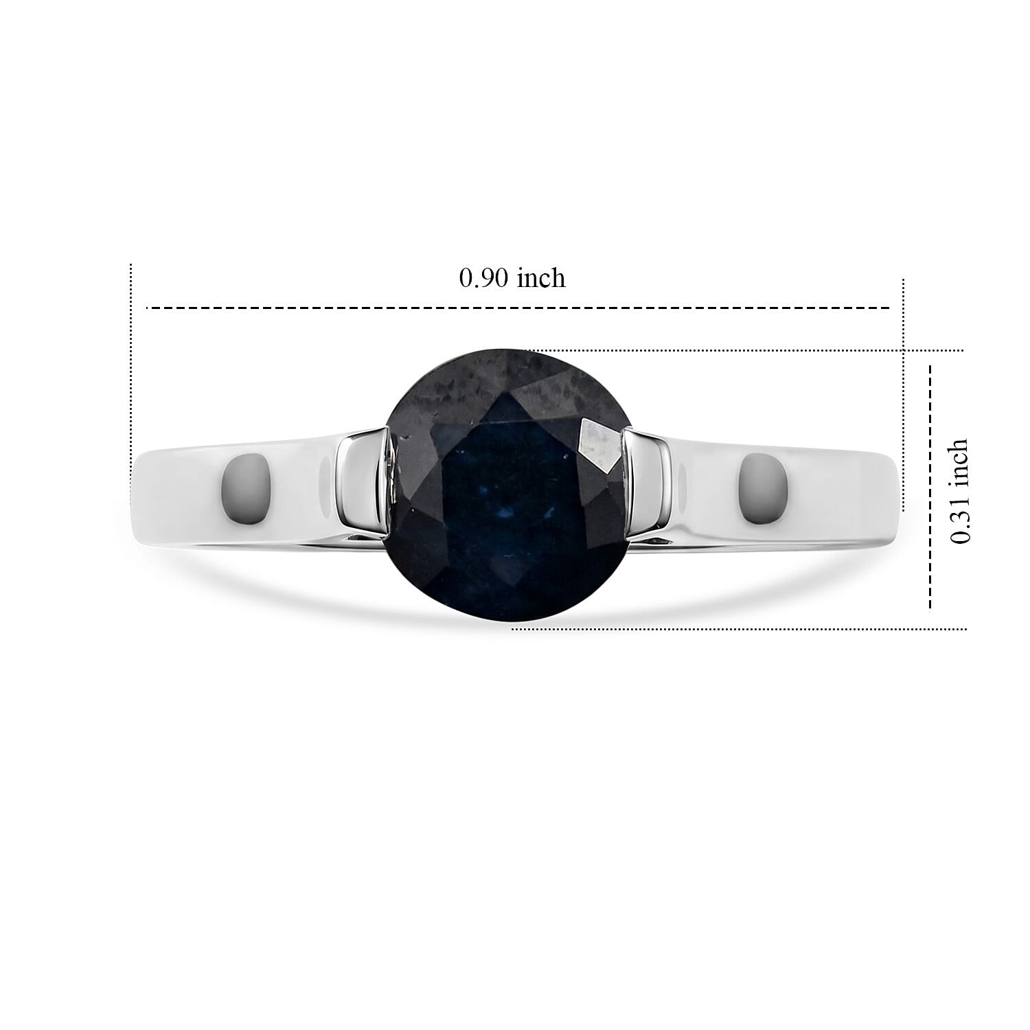 Blue Sapphire 1.75 ctw Solitaire Ring in Sterling Silver (Size 7.0)