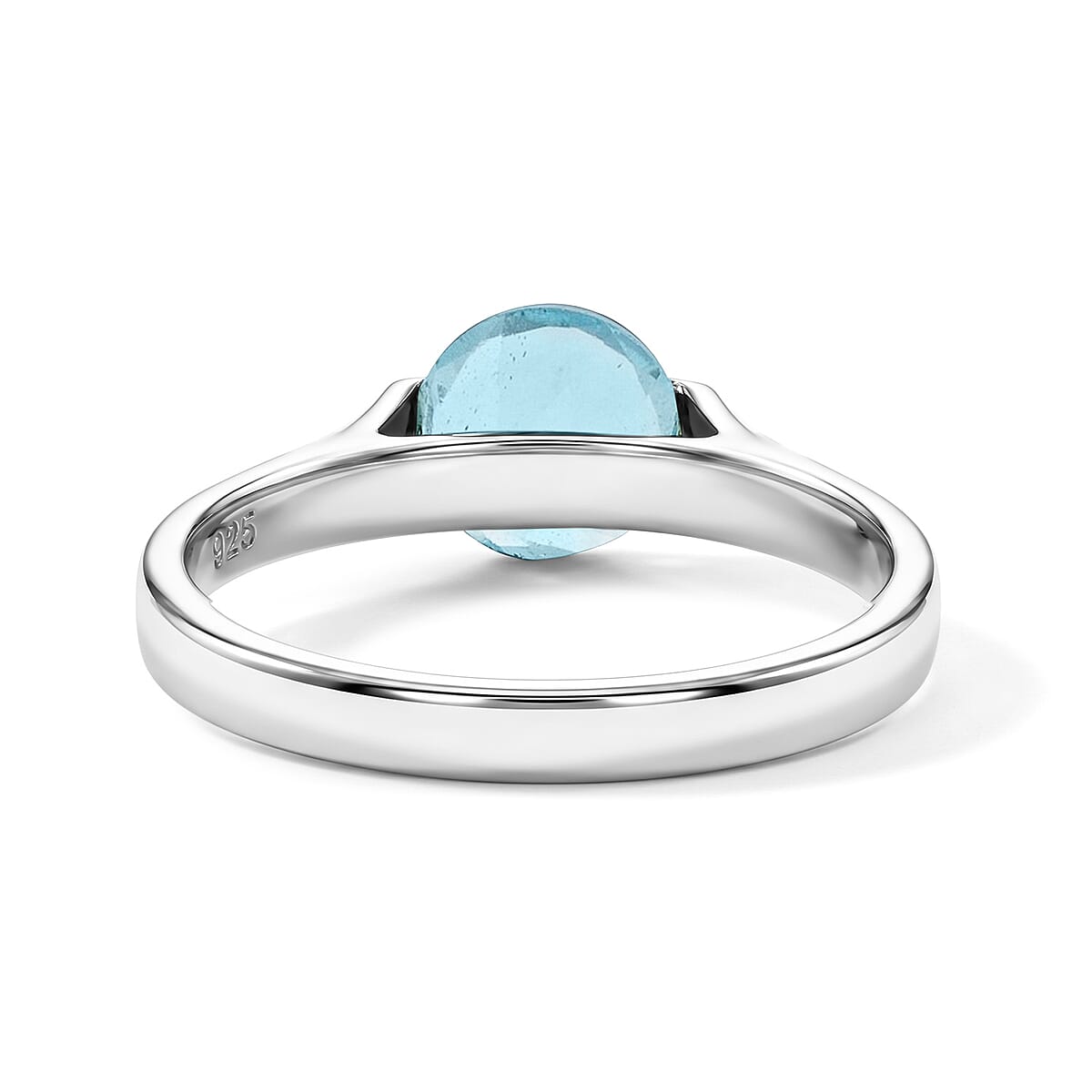 Aquamarine 1.25 ctw Solitaire Ring in Sterling Silver (Size 7.0) image number 4