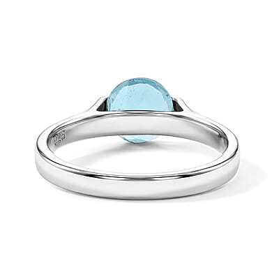 Aquamarine 1.25 ctw Solitaire Ring in Sterling Silver (Size 7.0)