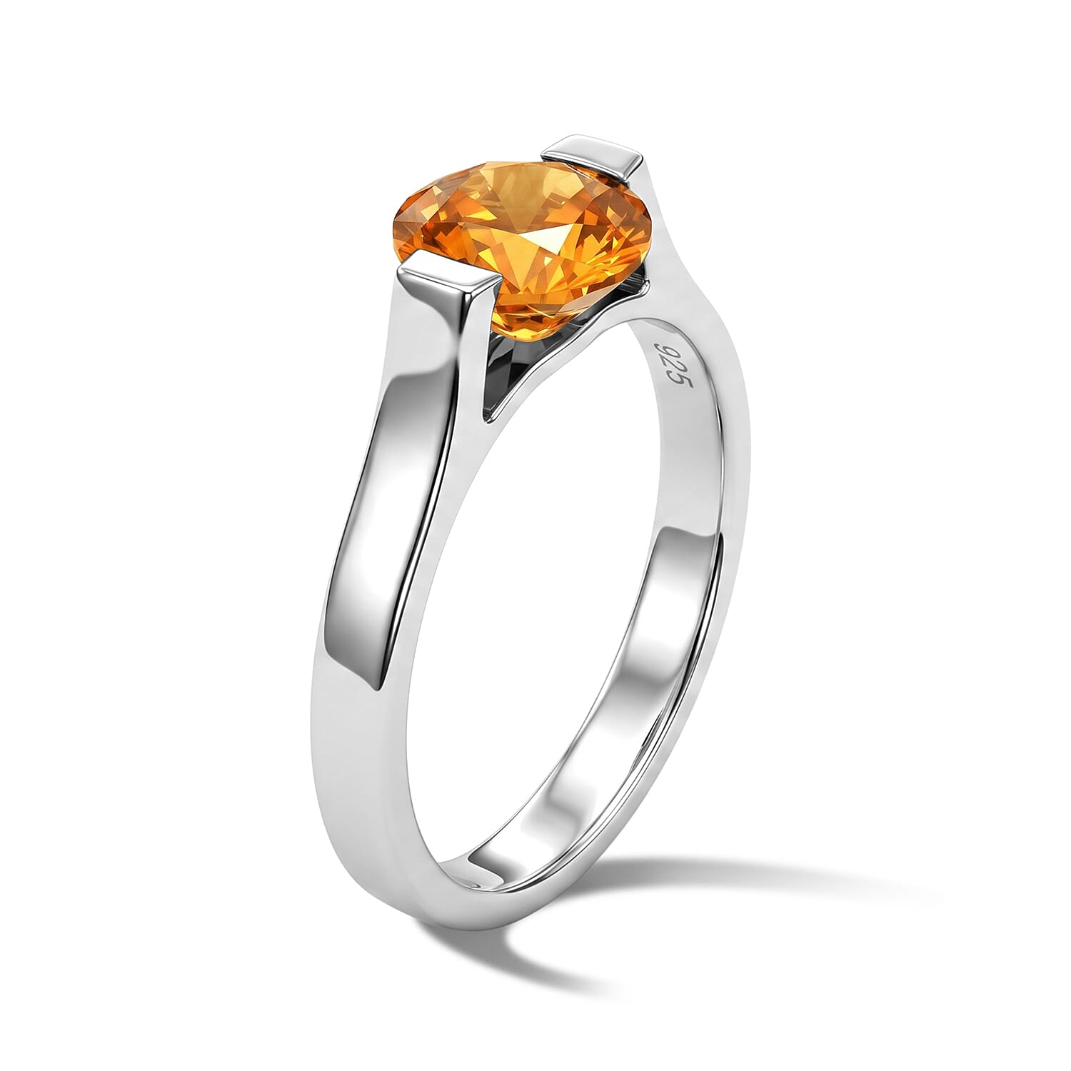 Citrine 1.35 ctw Solitaire Ring in Sterling Silver (Size 7.0)