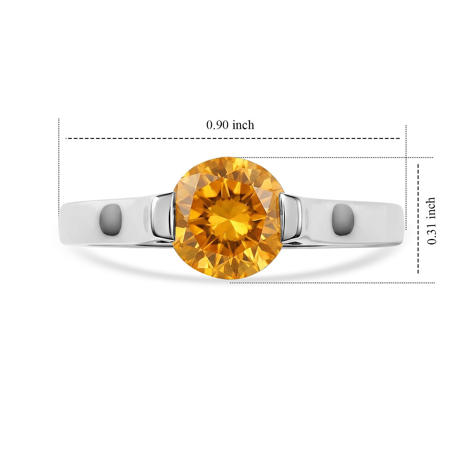Citrine 1.35 ctw Solitaire Ring in Sterling Silver (Size 7.0)