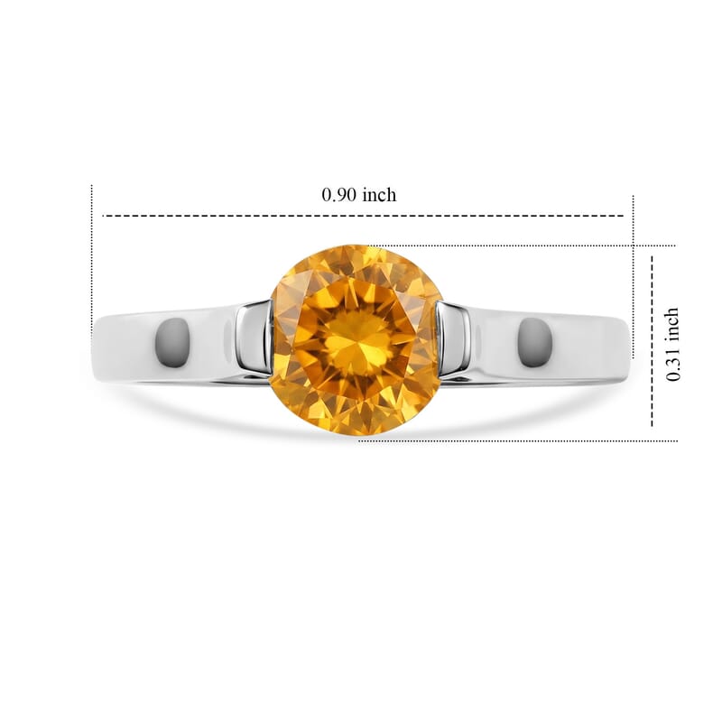 Citrine 1.35 ctw Solitaire Ring in Sterling Silver (Size 7.0)