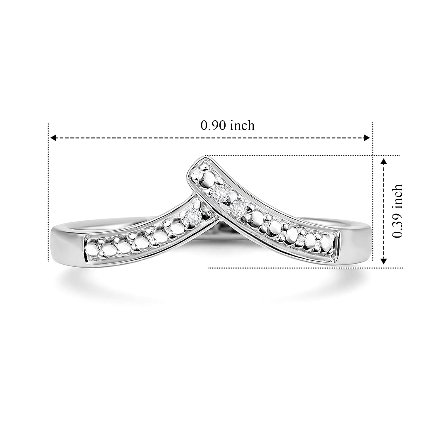 Diamond Accent Ring in Sterling Silver (Size 9.5)