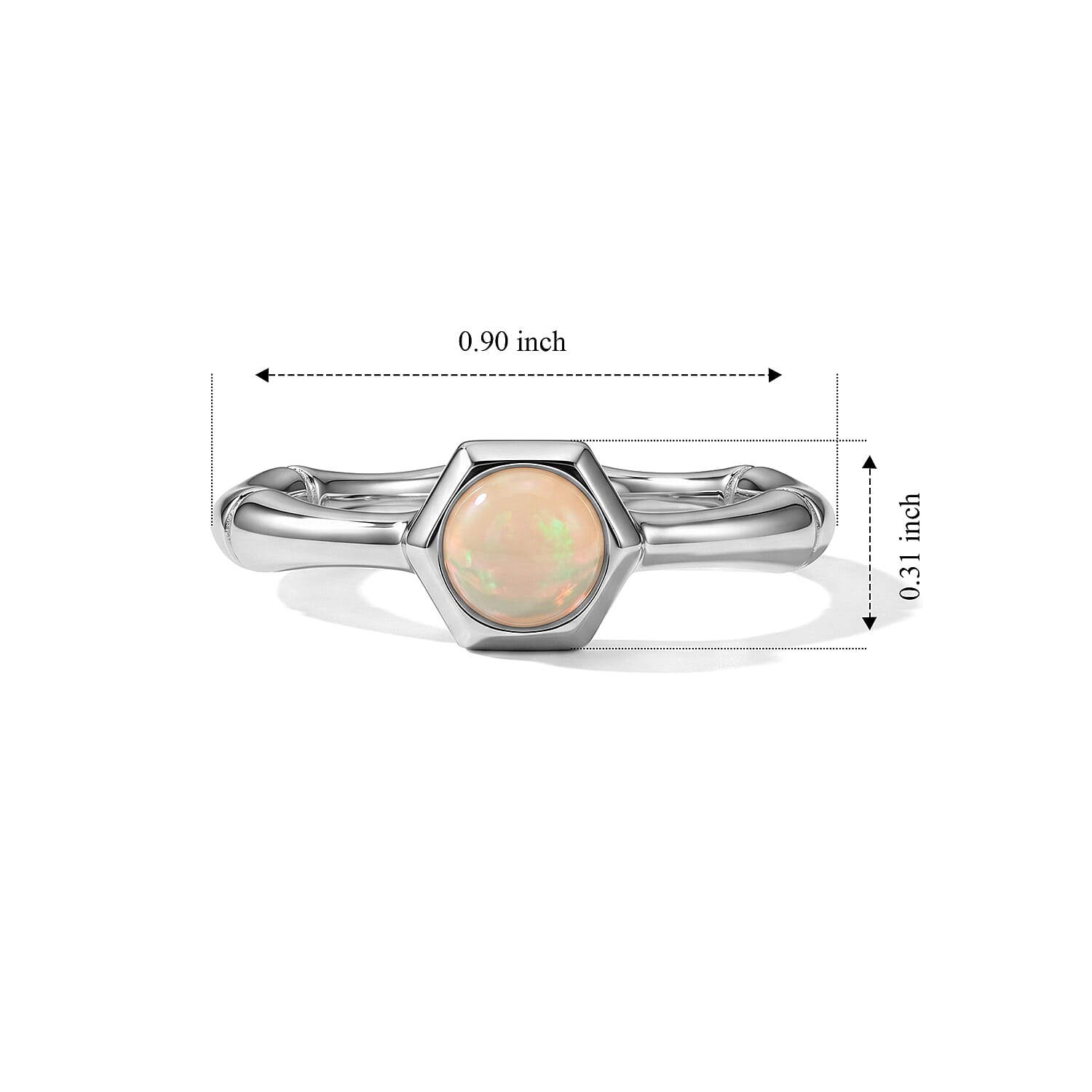 Opalite 0.42 ctw Ring in Sterling Silver (Size 7.0)