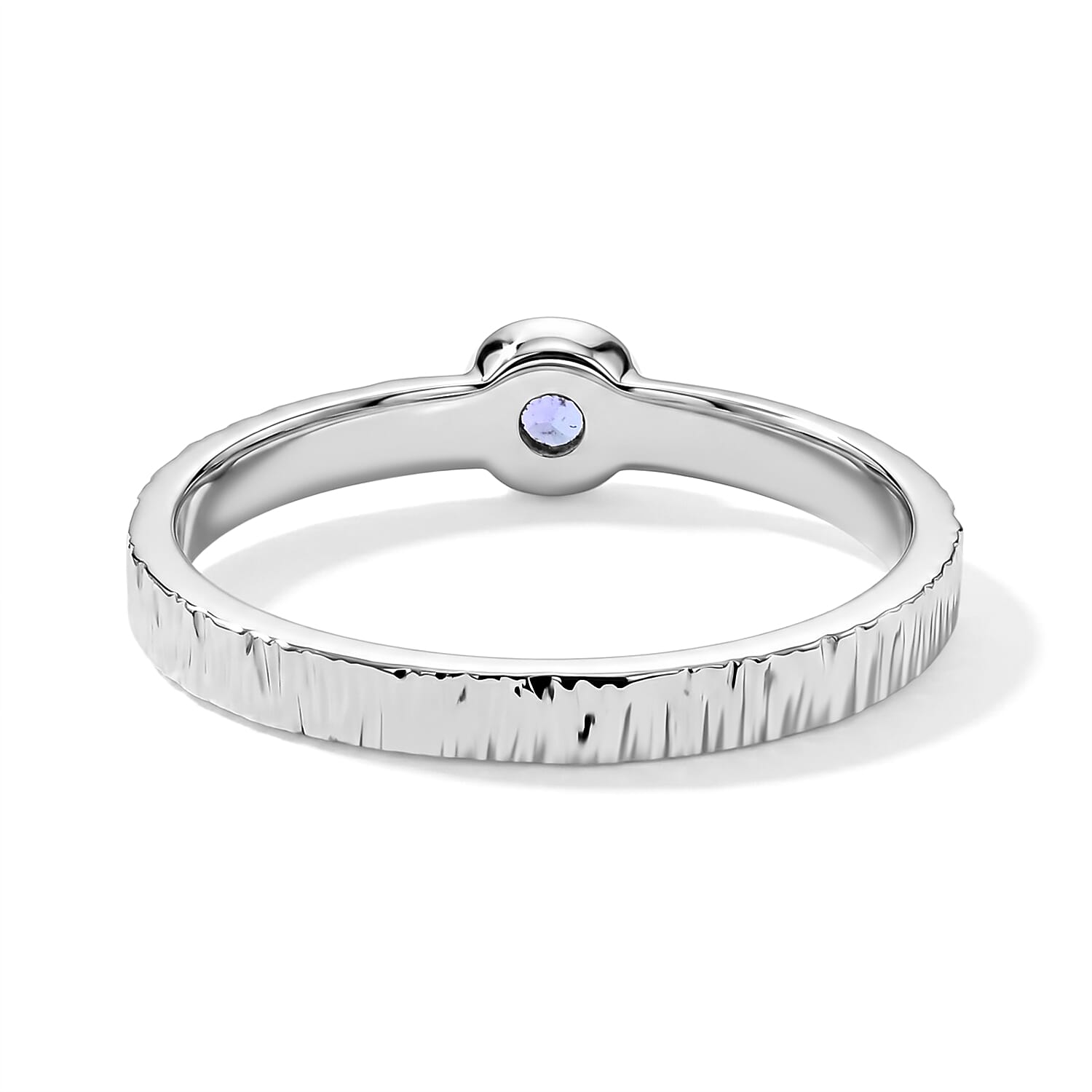 Blue Quartz 0.11 ctw Solitaire Ring in Sterling Silver (Size 7.5)