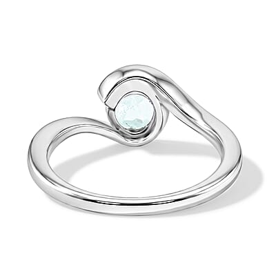 Aquamarine 0.75 ctw Solitaire Ring in Sterling Silver (Size 9.0)