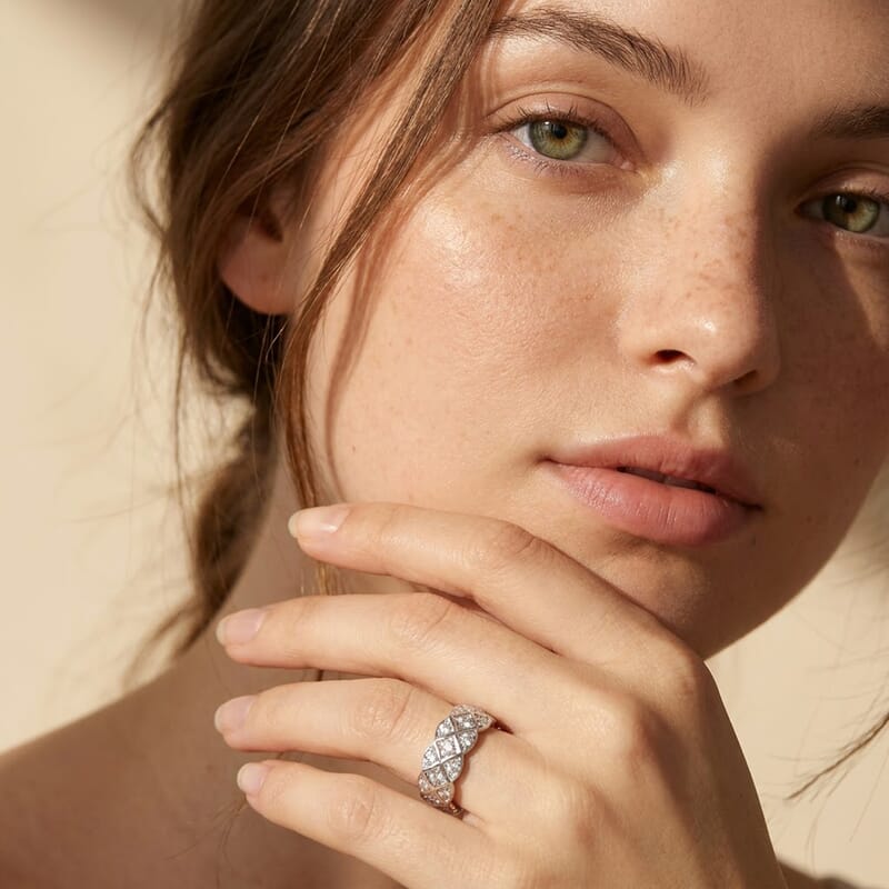 Luxuriant Lab Grown Diamond G-H SI 0.50 ctw Band Ring in Rhodium Over Sterling Silver (Size 10.0)