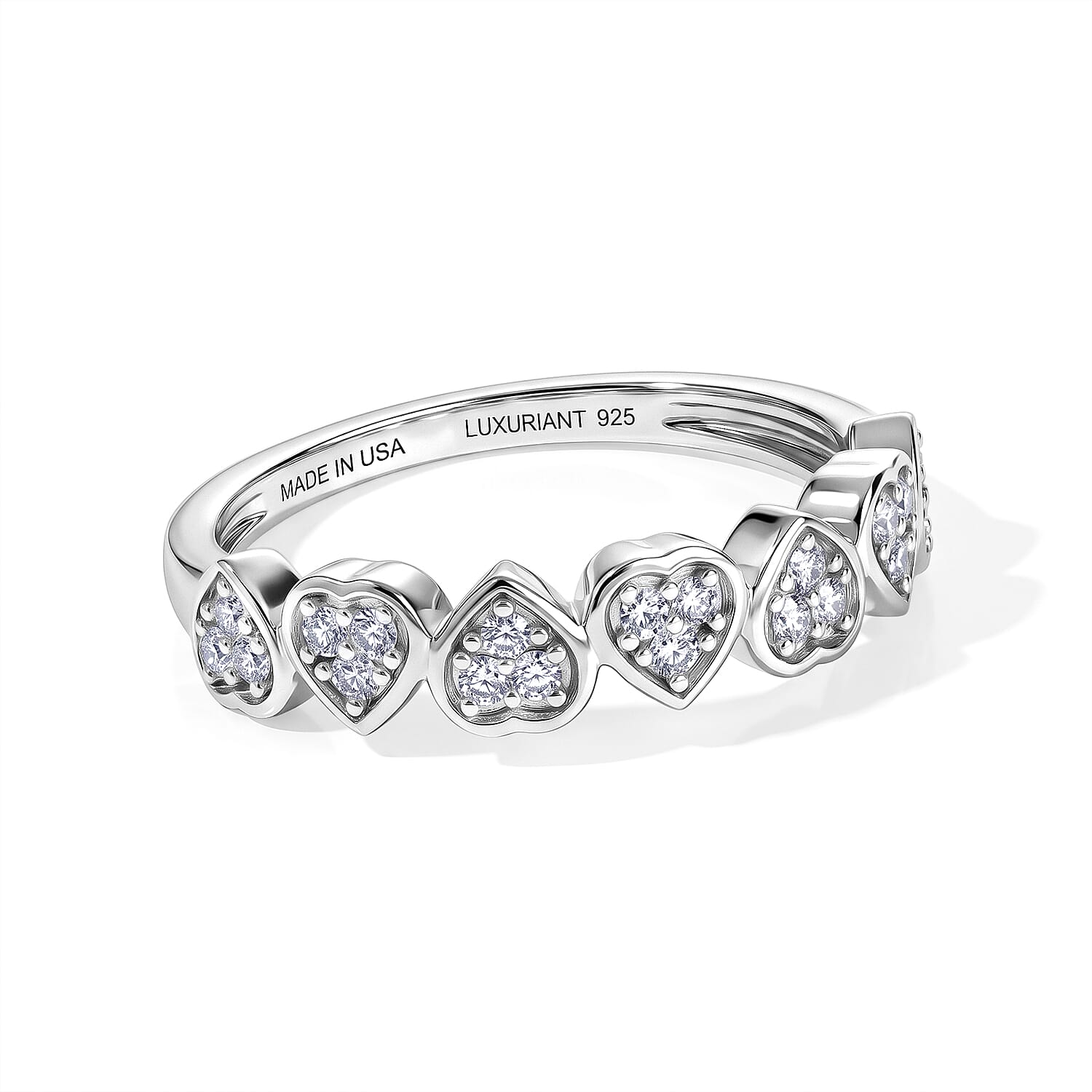 Luxuriant Lab Grown Diamond G-H SI 0.20 ctw Ring in Rhodium Over Sterling Silver (Size 10.0)