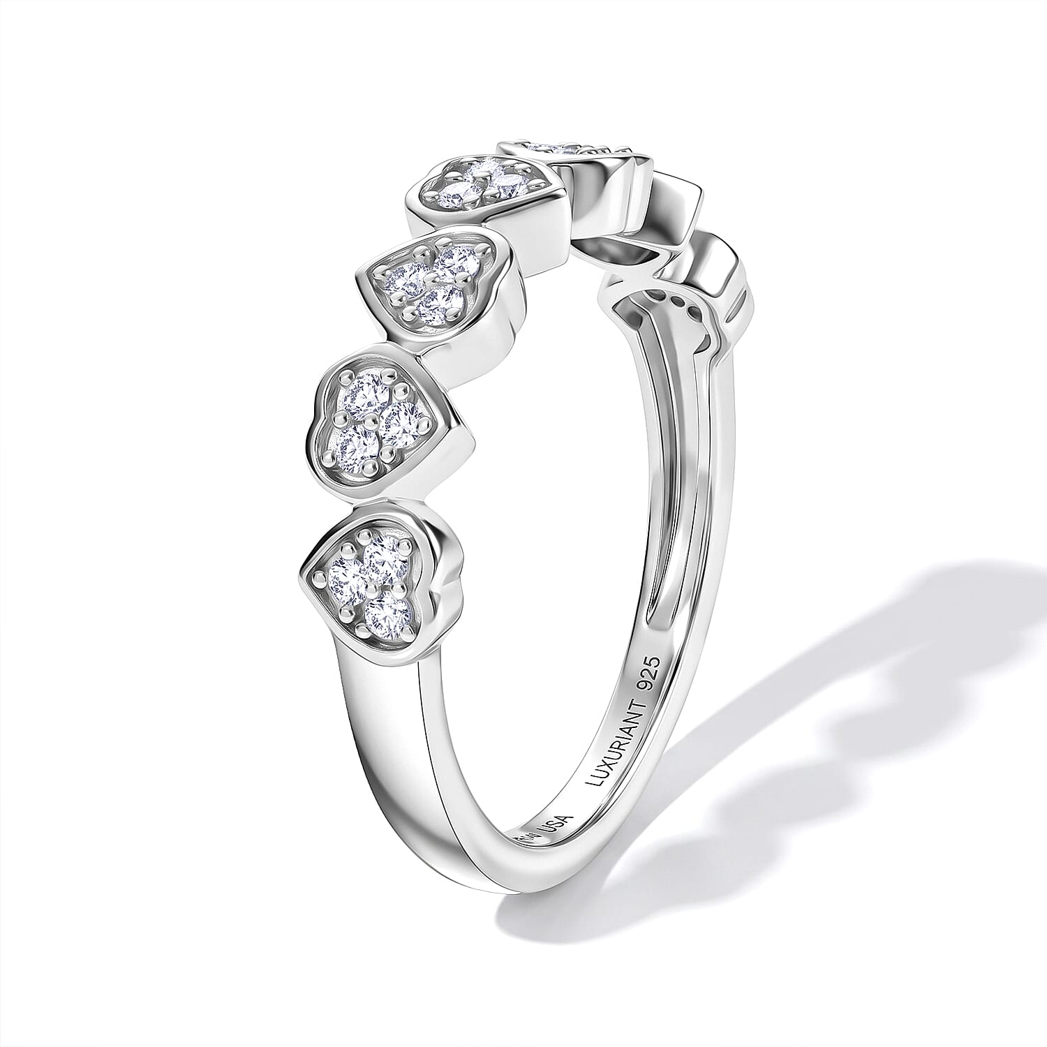 Luxuriant Lab Grown Diamond G-H SI 0.20 ctw Ring in Rhodium Over Sterling Silver (Size 10.0)