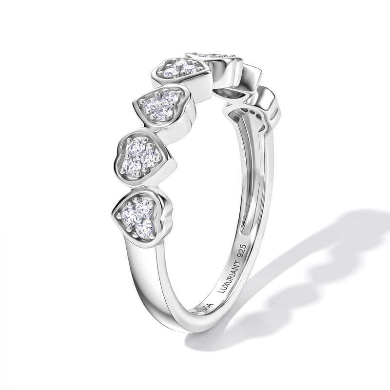 Luxuriant Lab Grown Diamond G-H SI 0.20 ctw Ring in Rhodium Over Sterling Silver (Size 10.0)