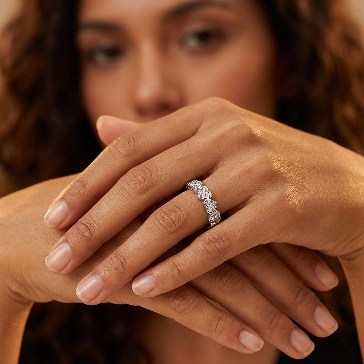 Luxuriant Lab Grown Diamond G-H SI 0.20 ctw Ring in Rhodium Over Sterling Silver (Size 10.0)