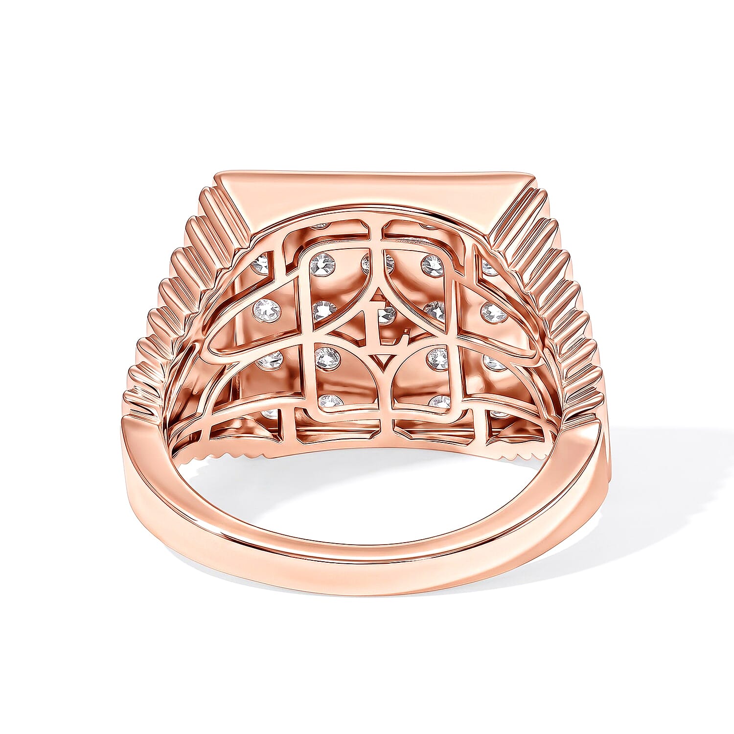 Luxuriant Lab Grown Diamond G-H SI Men's Ring in 18K Vermeil Rose Gold Over Sterling Silver (Size 9.0)