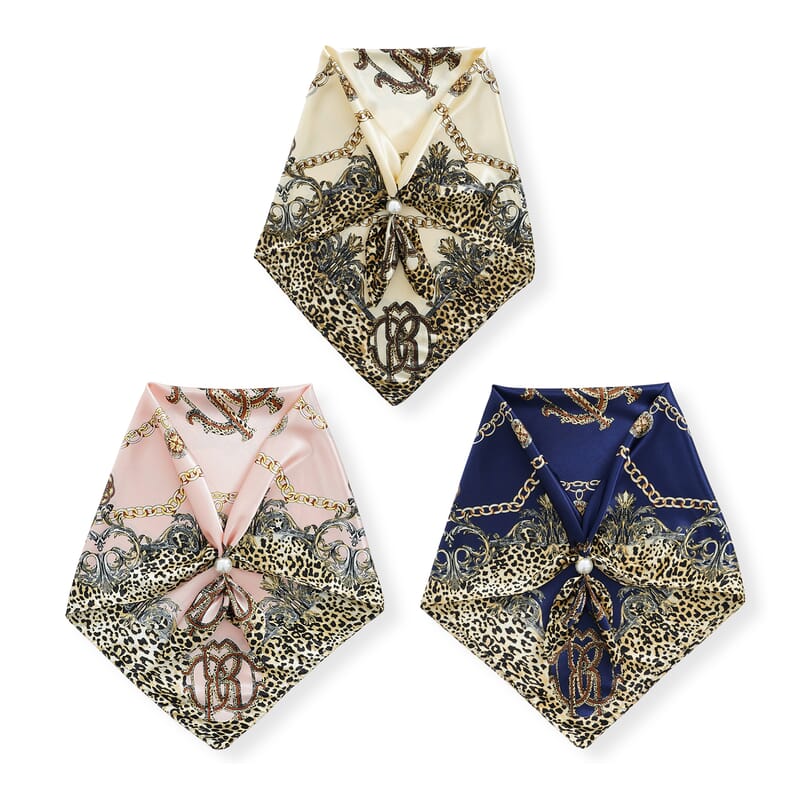 La Marey Multi Color Set of 3pcs Scarf with 1 Peal Gift Box