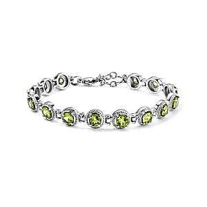 EverTrue Hebei Peridot 6.70 ctw Bracelet in Stainless Steel (6.50 In)