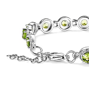 EverTrue Hebei Peridot 6.70 ctw Bracelet in Stainless Steel (6.50 In)