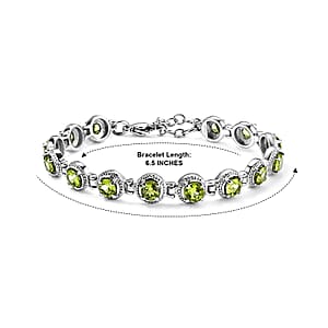 EverTrue Hebei Peridot 6.70 ctw Bracelet in Stainless Steel (6.50 In)