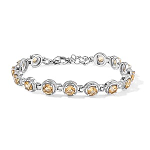 EverTrue Premium Brazilian Citrine 6.65 ctw Bracelet in Stainless Steel (6.50 In)