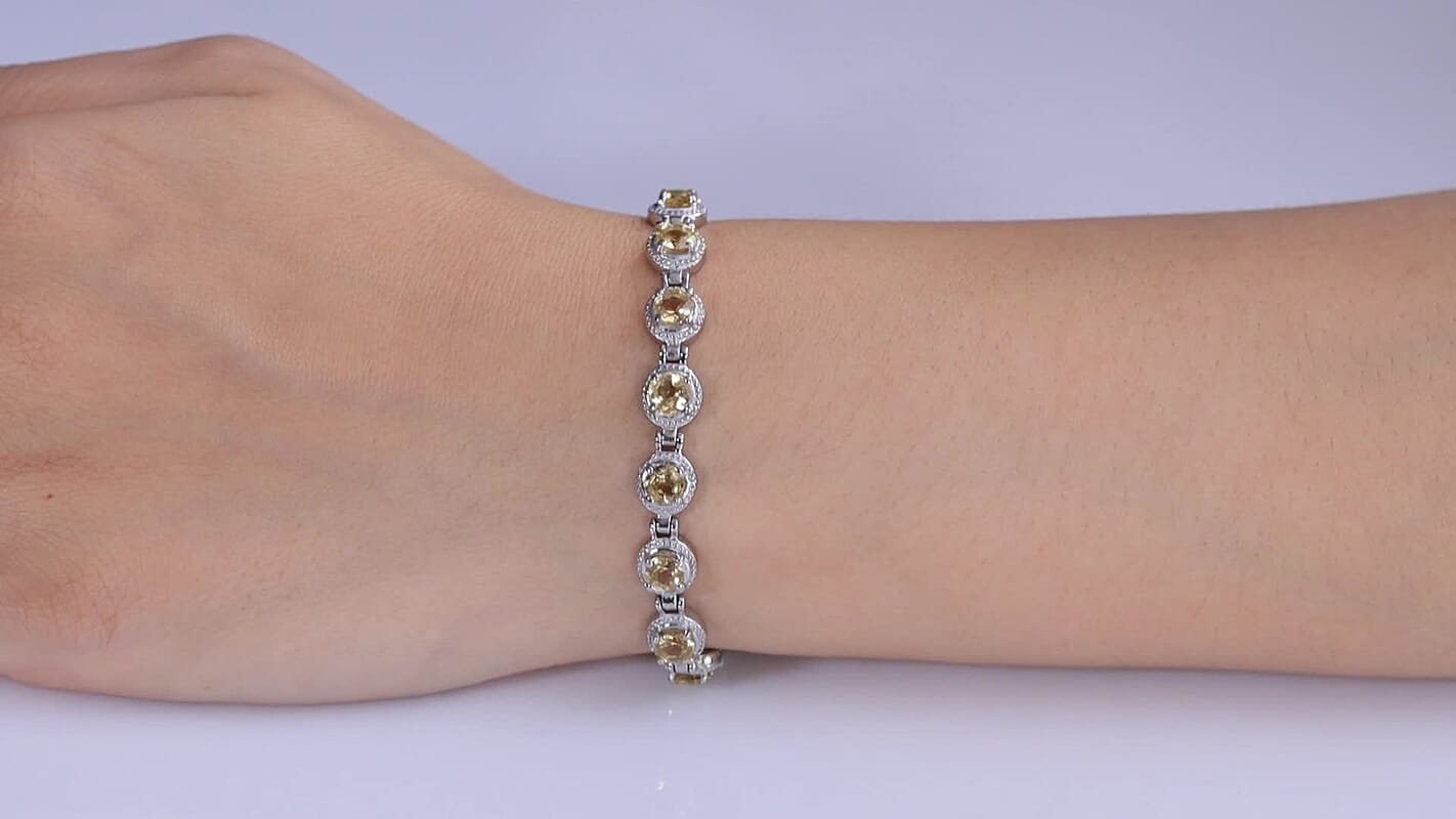 Epic Deal EverTrue Sky Blue Topaz Vintage Station Bracelet in Stainless Steel (6.50 In) 10.10 ctw