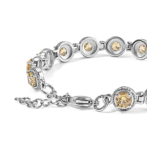 EverTrue Premium Brazilian Citrine 6.65 ctw Bracelet in Stainless Steel (6.50 In)