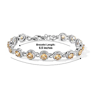 EverTrue Premium Brazilian Citrine 6.65 ctw Bracelet in Stainless Steel (6.50 In)