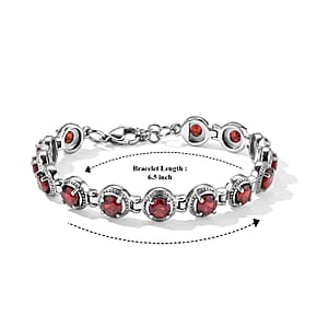 EverTrue Mozambique Garnet 8.70 ctw Bracelet in Stainless Steel (6.50 In)