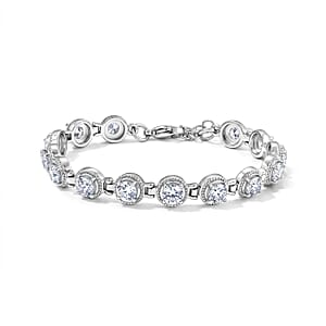 EverTrue White Topaz 9.80 ctw Bracelet in Stainless Steel (6.50 In)
