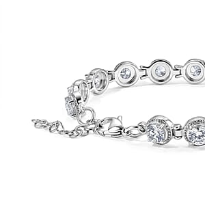 EverTrue White Topaz 9.80 ctw Bracelet in Stainless Steel (6.50 In)