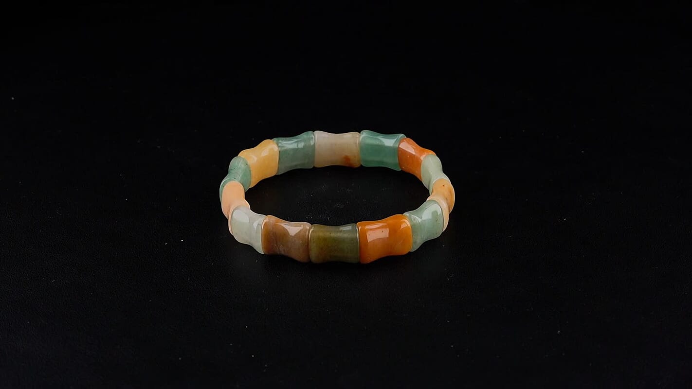 Multi Color Aventurine Beaded Stretch Bracelet 120.00 ctw