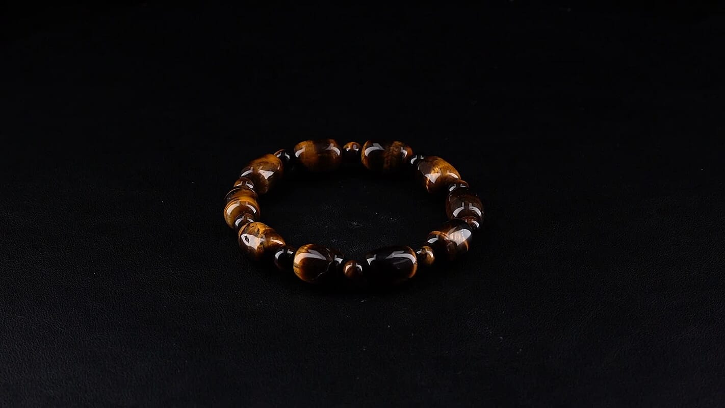 Yellow Tigers Eye Beaded Stretch Bracelet 130.00 ctw