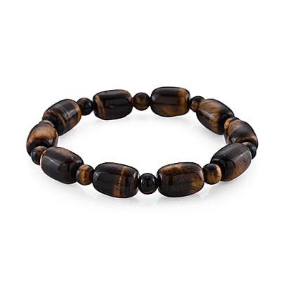 Yellow Tigers Eye Beaded Stretch Bracelet 130.00 ctw