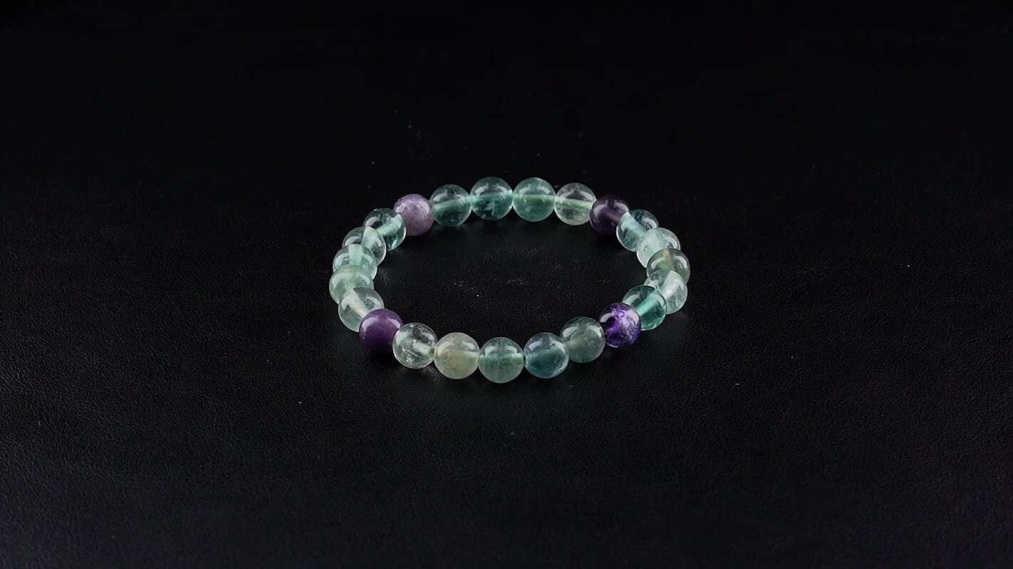 Multi Fluorite Beaded Stretch Bracelet 90.00 ctw
