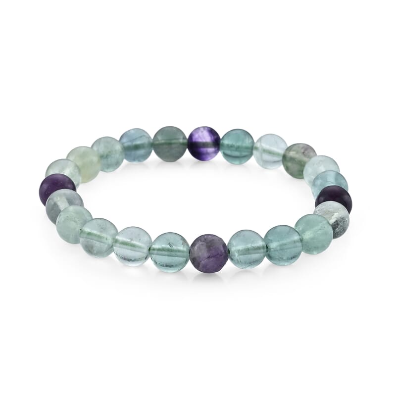 Multi Fluorite Beaded Stretch Bracelet 90.00 ctw